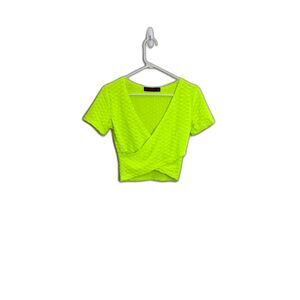 AQ Sport cross front short sleeve crop top